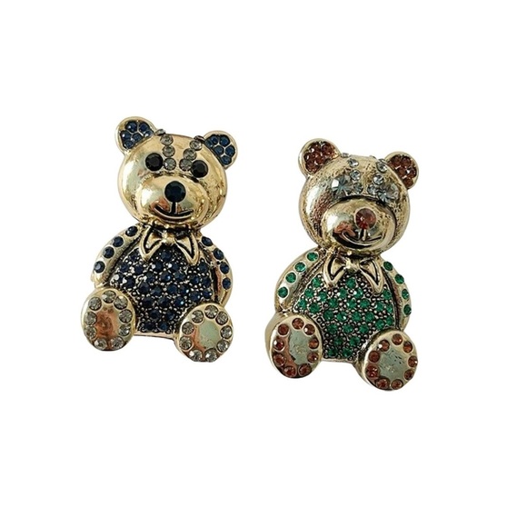 Rhinestone Crystal Bear Brooch - Picture 2 of 6